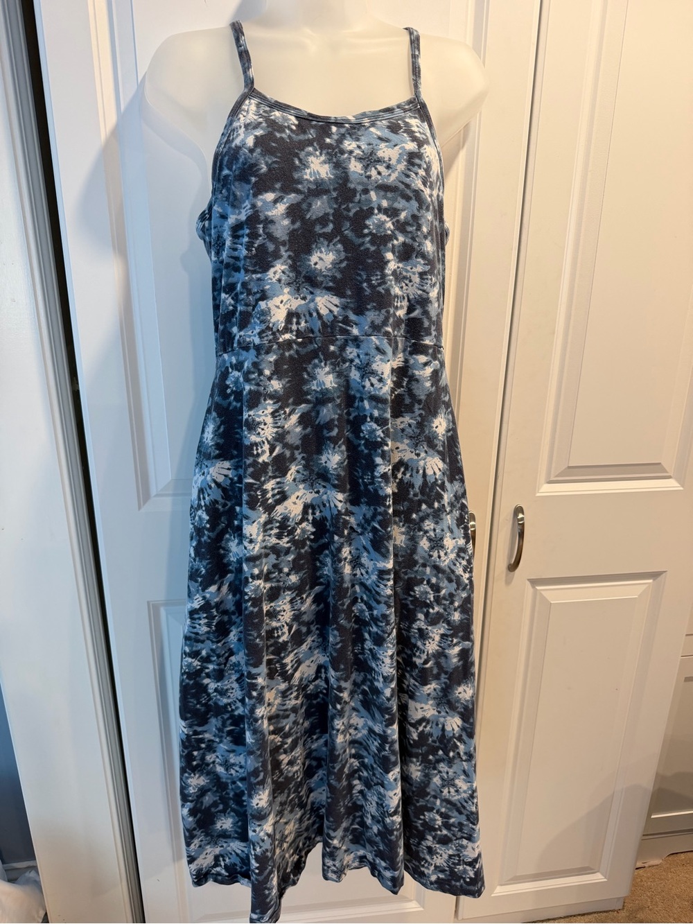 Pact Organic Cotton Fit & Flare Cami tie-dye Dress